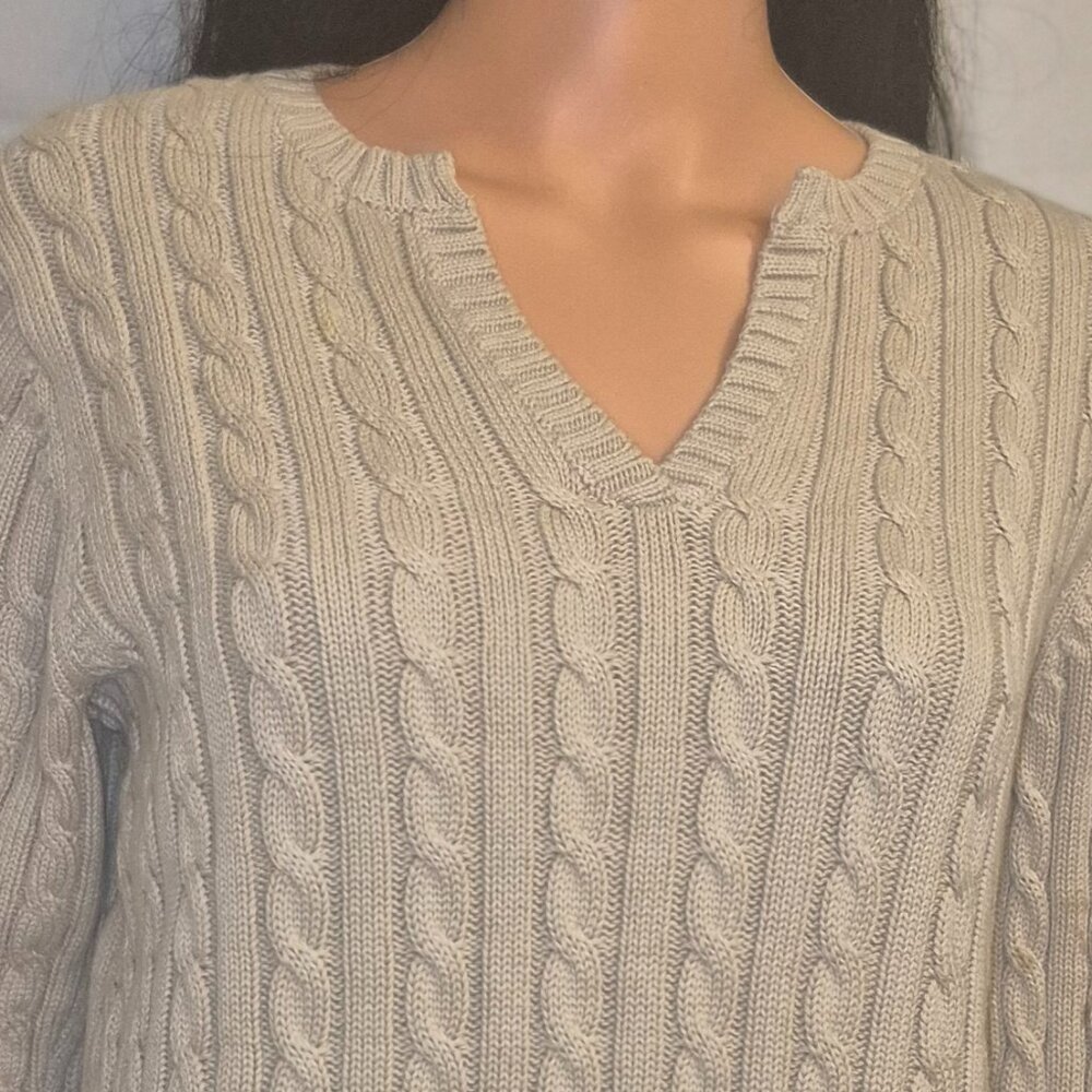 L.L. BEAN Pretty Gold Cotton sweater in size Medium